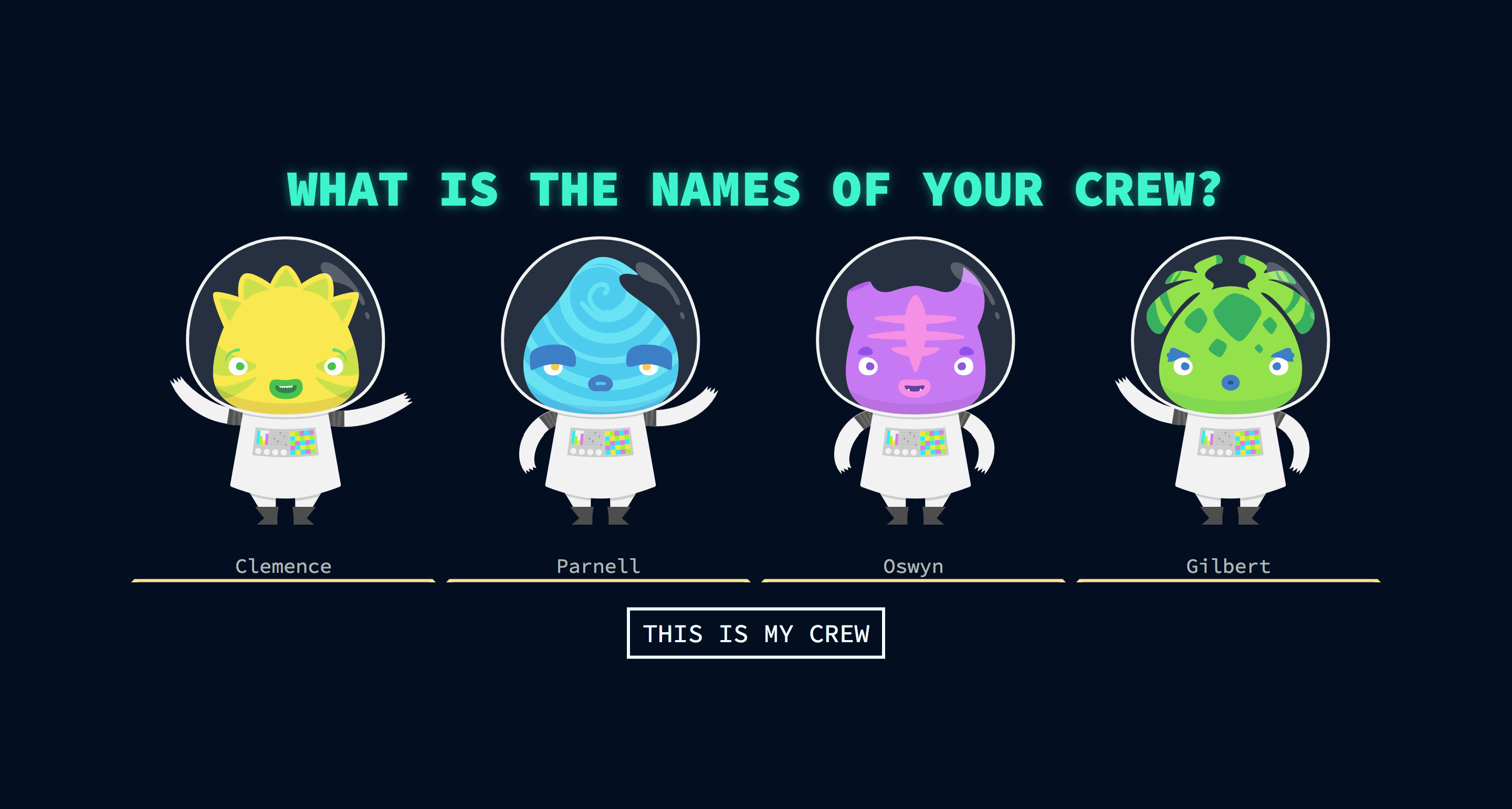 Game Screen Showing Crew